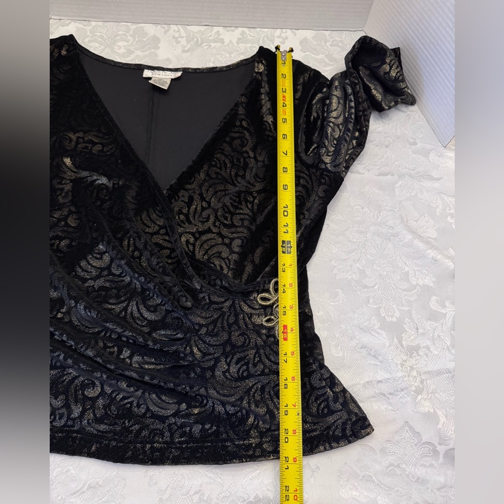 Jackie Jon New York L Velour Whimsigoth Witchy Romantic Glam Top Dark‎ Cottage - Picture 11 of 12